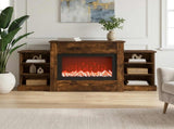 Electric Fireplace Smoked Oak 140 x 30 x 67 cm Engineered wood 8021147