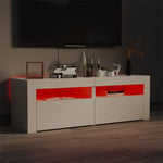 ZNTS TV Cabinet with LED Lights High Gloss White 120x35x40 cm 804361