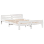 ZNTS Bed frame without Mattress White 140x200 cm Solid Wood Pine 3309039