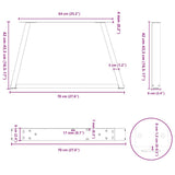 Coffee Table Legs V-Shape 2 pcs Black 70x cm Steel 4012556