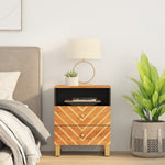 Bedside Cabinet Brown and Black 50x33x60 cm Solid Wood Mango 356793