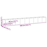 Planter Black 360x40x40 cm Cold-rolled Steel 860696