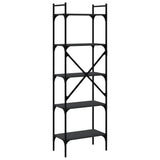 Bookcase 5-Tier Black 56x31.5x174 cm Engineered Wood 833343