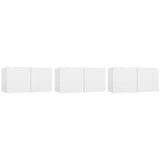 804510 3 Piece Hanging TV Cabinet Set White 60x30x30 cm