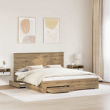 Bed Frame with Drawer Artisan Oak 180 x 200 cm Engineered Wood 3409623