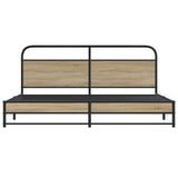 Metal Bed Frame without Mattress Smoked Oak 180x200 cm Super King 3318680