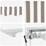 Electric Retractable Awning Light Grey and White 3 x 2.5 m 3425922