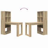Desk with Shelf Sonoma Oak 122 x 67 x 145 cm Engineered Wood 3337259