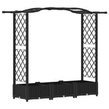 Raised Bed with Trellis and Roof Black 169 x 40 x 125 cm PP 42032528