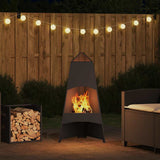 Fire Pit Black 50 x 50 x 95 cm Steel 858940