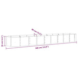 Garden Raised Bed Galvanised Steel 368x80x36 cm Grey 318929