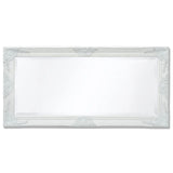 ZNTS Wall Mirror Baroque Style 100x50 cm White 243679