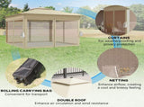 3 x 3 Pop Up Gazebo Party Tent with Solar-Powered LED Lights, Adjustable Event Shelter with T3398P323857