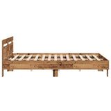 Bed Frame Old Wood 203 x 185 x 70 cm Engineered Wood 3385625