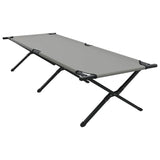 Folding Camping Bed Folding Manual Grey Oxford fabric 42003189