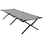 Folding Camping Bed Folding Manual Grey Oxford fabric 42003195