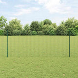 Fence with Posts Green 1 x 25 m Steel 3336017