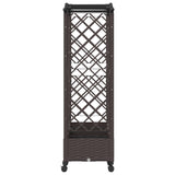 Raised Bed with Trellis and Roof Brown 207 x 40 x 129 cm PP 3423148