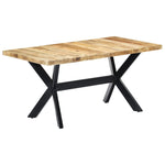 ZNTS Dining Table 160x80x75 cm Solid Rough Mango Wood 247433