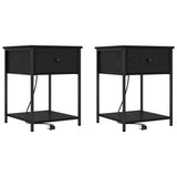 Bedside Cabinet 2 pcs Black Oak 42 x 41 x 56 cm Engineered Wood 859421