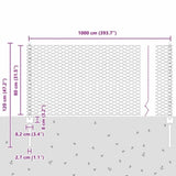 Welded Wire Fence 10 x 0.8 m Hot-Dip Galvanised Steel 3336960