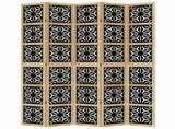 Room Divider 5 Panels Brown and Black Solid Wood Paulownia 358808