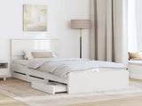 Bed Frame with Drawer White 90 x 200 cm Engineer Wood 3410742