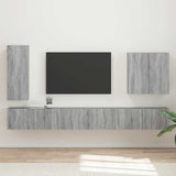 TV Wall Cabinet Set Wall-mounted 6 pcs Grey Sonoma 3408949