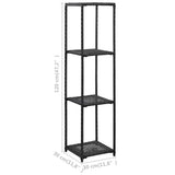 Storage Shelf Black Poly Rattan 30x30x120 cm Storage Shelf 46974