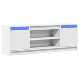TV Cabinet with LED White 139.5x34x50 cm Engineered Wood 852194