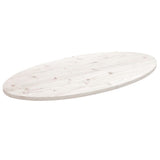 Table Top White 110x55x2.5 cm Solid Wood Pine Oval 824336