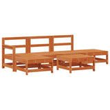 Garden Lounge Set 6 pcs Wax Brown Solid Pine Wood 3418063