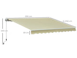 Manual Retractable Awning, 3x2.5 m-Ivory White T3398P310367