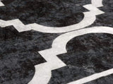 Rug Washable Black and White 80x300 cm 136604