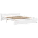 Bed Frame without Mattress White Solid Wood 135x190 cm Double Double 815020