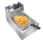 ZNTS EH81 2500W 220-240V 6.3QT/6L Stainless Steel Single Cylinder Electric Fryer UK Plug 56252372