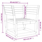 Garden Chair White Solid pine wood Standard Durable 844675
