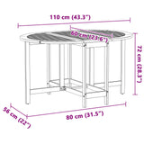 Garden Table Folding Brown 110 x 60 x 72 cm Solid Acacia Wood 4103887
