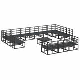 Garden Sofa Set with Cushion 14 pcs Black Aluminium 3378927