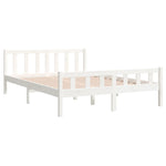 Bed Frame without Mattress White Solid Wood King Size 810685