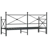 Daybed with Trundle without Mattress Black 90x190 cm Steel 4104674