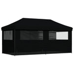 ZNTS Foldable Party Tent Pop-Up with 4 Sidewalls Black 4004958