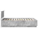 Bed Frame Concrete Grey 135 x 190 cm Engineered Wood 3408176