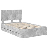 Bed Frame with Drawer Concrete Grey 120 x 190 cm Engineer Wood 3412619