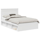 Bed Frame with Headboard White 120 x 190 cm Solid Pine Wood 3409775