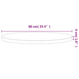 Table Top 90x4 cm Round Solid Wood Beech 355926