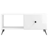 Coffee Table High Gloss White 90 x 50 x 40 cm Engineered Wood 895649
