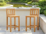 Bar Stool 2 pcs Natural Solid Teak Wood 42030011