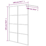 Walk-in Shower Wall Silver 140x195 cm Clear ESG Glass 152139