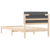 Bed Frame with Upholstered Headboard Dark Grey 100 x 200 cm 878070